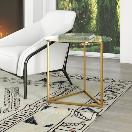 Hudson & Canal 24 in. Jenson Round Side Table Brass ST1469